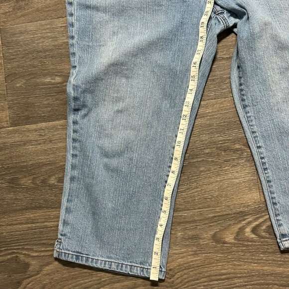 Lauren Ralph Lauren SZ 14 LRL High Rise Capri Jeans Light Wash Y2K Cropped - Picture 6 of 9